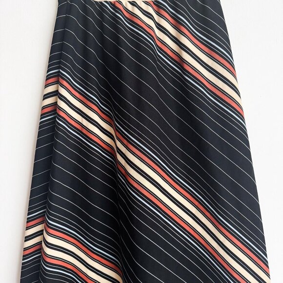 Vintage 70s A line Striped Maxi Skirt S - Picture 4 of 4